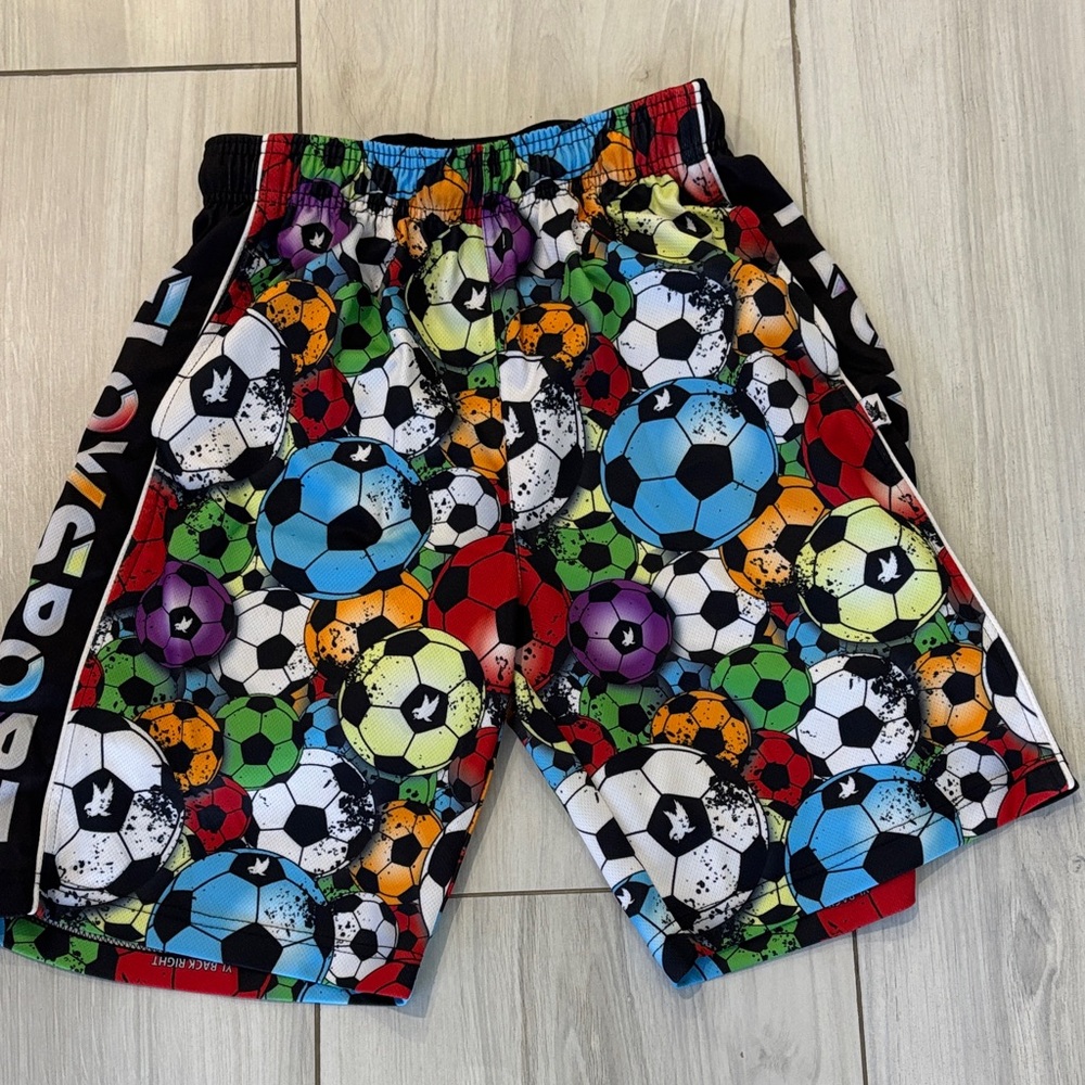 Playful Soccer Print Kids Shorts